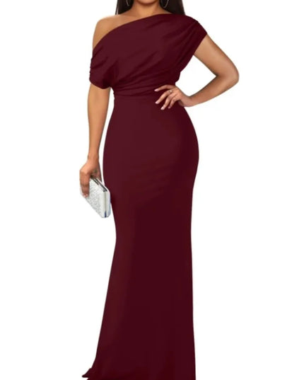 Elegant Sleeveless Off Shoulder Bodycon Long Dress for Evening Party & Prom