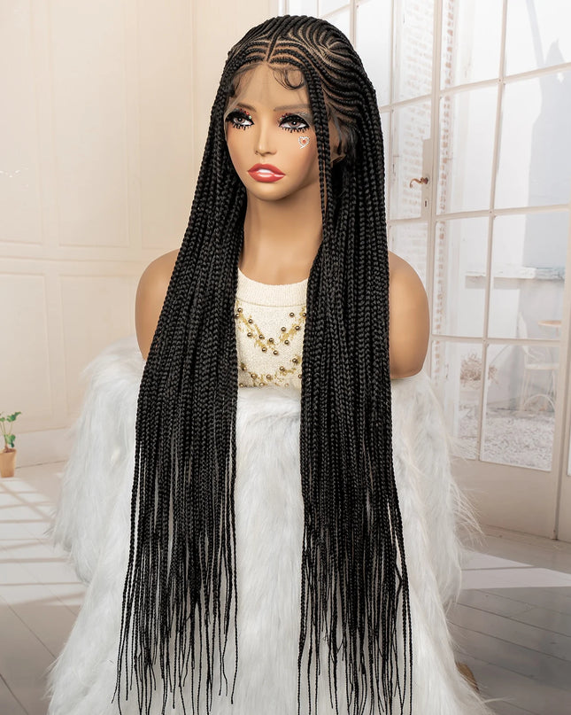 African Braided Hair Wigs Synthetic Full Lace