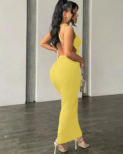 Women’s Ribbed Backless Sleeveless Bodycon Dress ✨