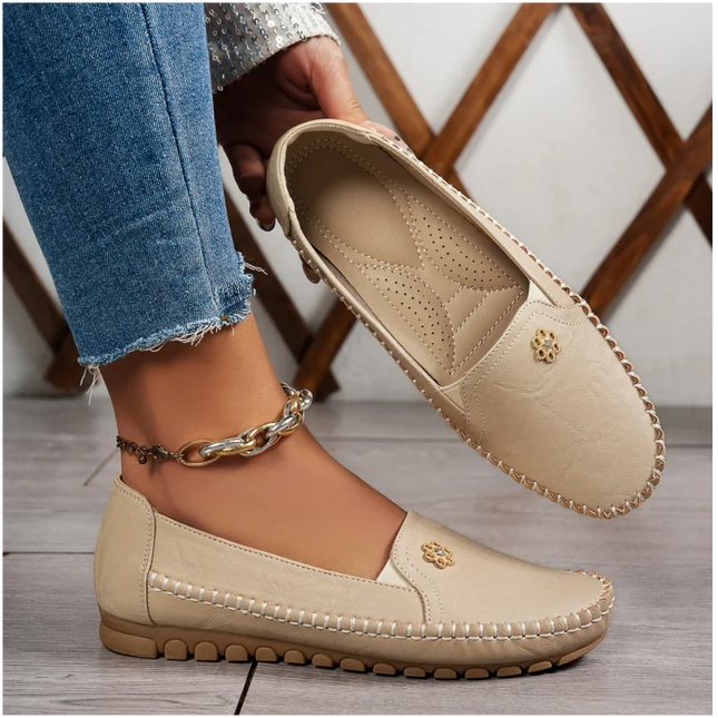 Comfortable Women's Loafers Laser Stitch Detail Flat Shoes Casual Comfortable Slip On Classic Trendy Streetwear