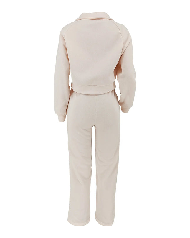 Autumn Winter Thick Warm Two-Piece Leisure Set for Women”