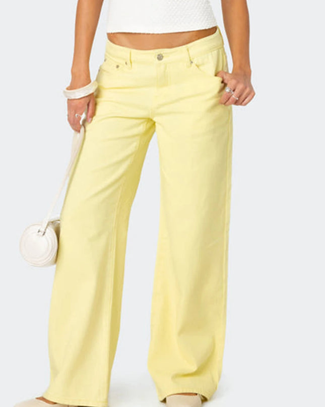 Women's Casual Loose Boyfried Wide Leg Denim Pants