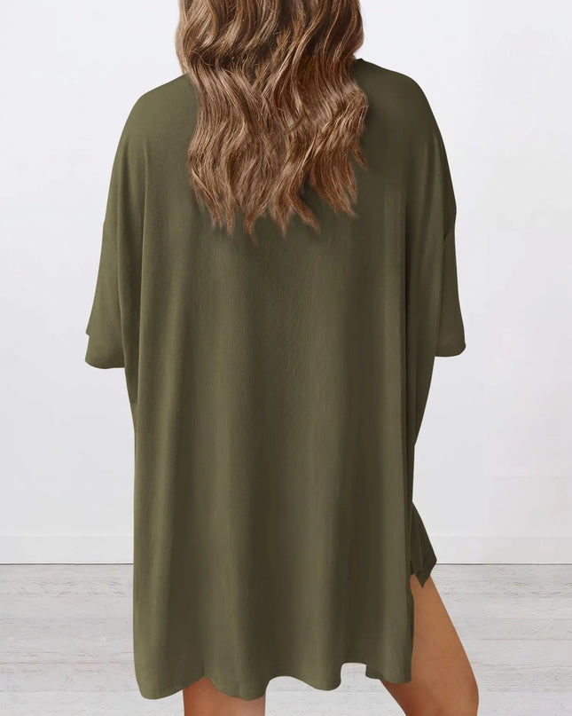 Women's Casual Loose Solid Color Short Sleeve Shorts Set with Pockets | Two Piece Loungewear Outfit 2025