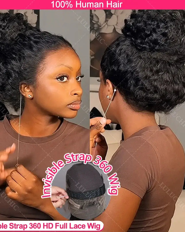 🔥 360 HD Lace Deep Curly Wave Wig – 200% Density, Preplucked & Glueless | Invisi Strap Water Wave Human Hair Wig