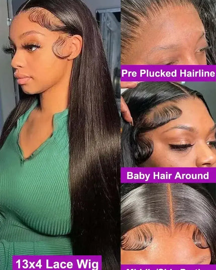 30 Inch HD Lace Frontal Wig 13x6 Bone Straight 250% Density Human Hair – Pre-Plucked Burmese Wig for Black Women