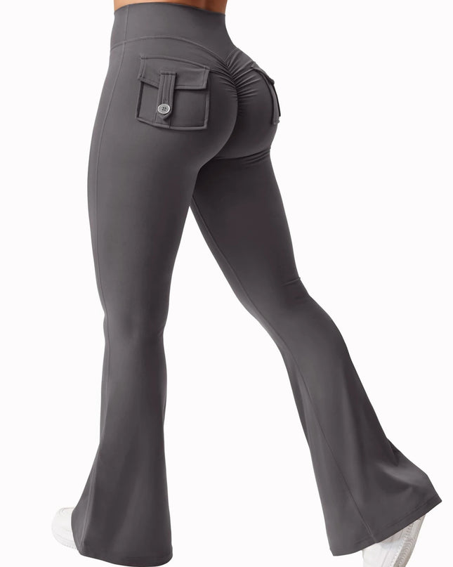 Women's High Stretch Wide Leg Yoga Pants with Pockets