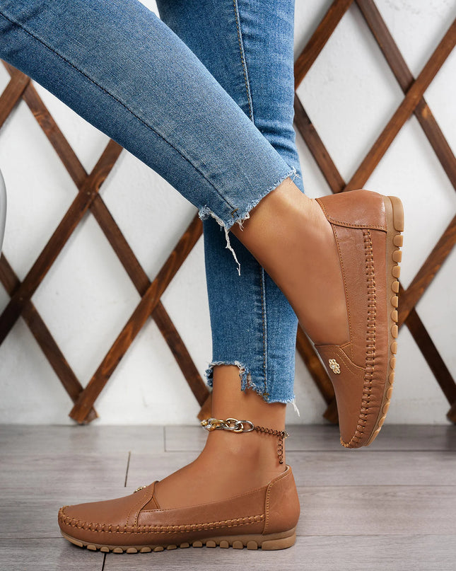 Comfortable Women's Loafers Laser Stitch Detail Flat Shoes Casual Comfortable Slip On Classic Trendy Streetwear