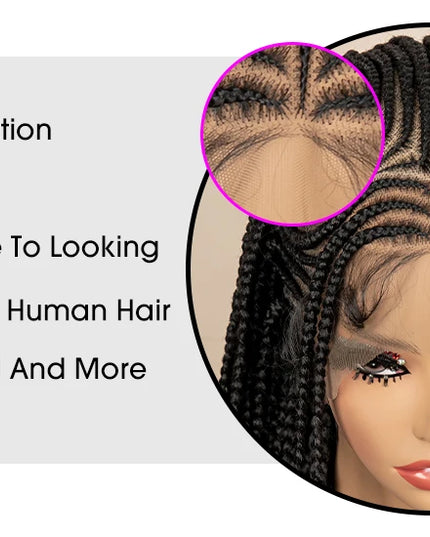 African Braided Hair Wigs Synthetic Full Lace