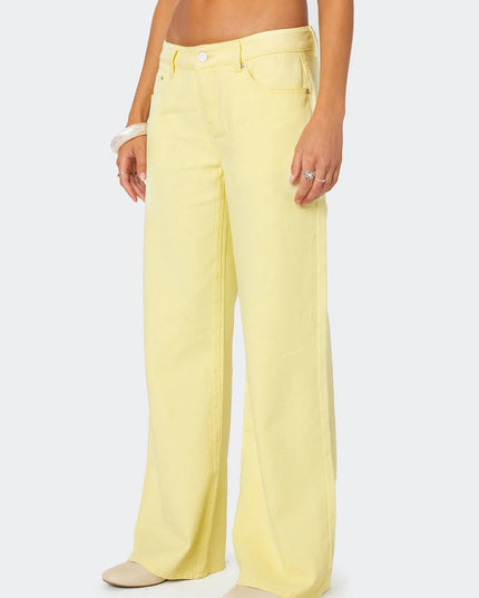 Women's Casual Loose Boyfried Wide Leg Denim Pants