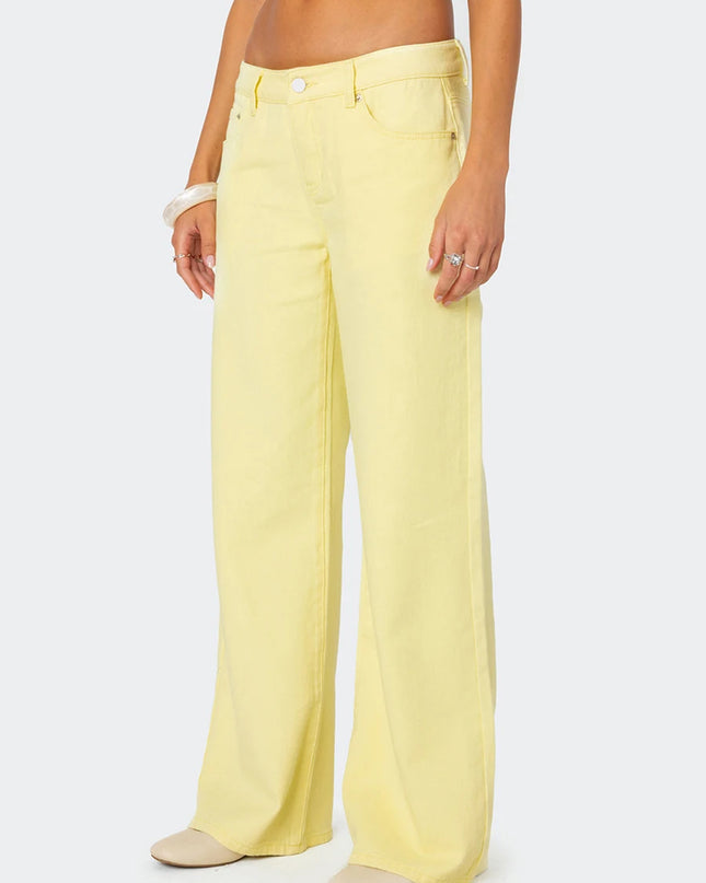 Women's Casual Loose Boyfried Wide Leg Denim Pants