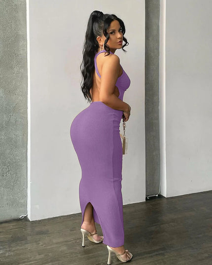 Women’s Ribbed Backless Sleeveless Bodycon Dress ✨