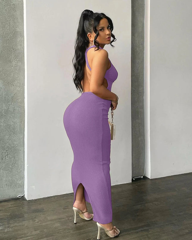 Women’s Ribbed Backless Sleeveless Bodycon Dress ✨