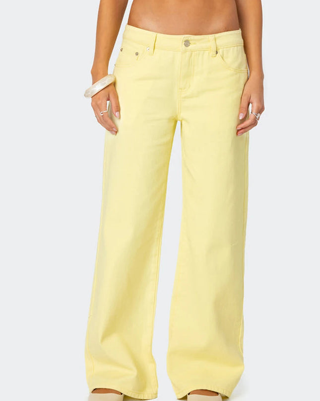 Women's Casual Loose Boyfried Wide Leg Denim Pants