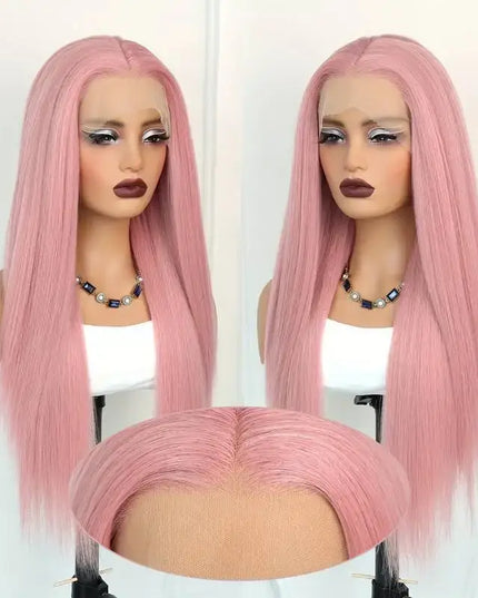 13x6 HD Light Pink Bone Straight Wig – 36 Inch Human Hair