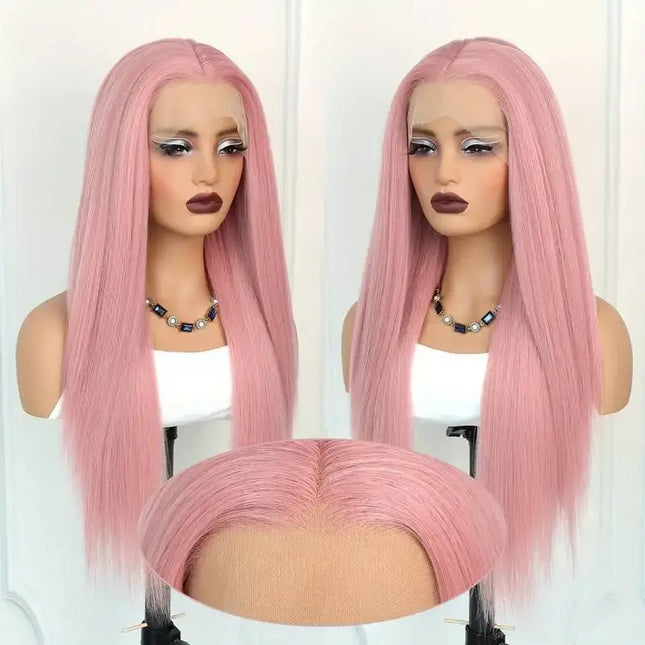13x6 HD Light Pink Bone Straight Wig – 36 Inch Human Hair