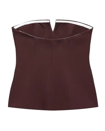 HXAO Tops For Women Strapless Off White Crop Top Woman Summer Corset Tube Tops Sexys Backless Tank Top Sleeveless Solid Tops