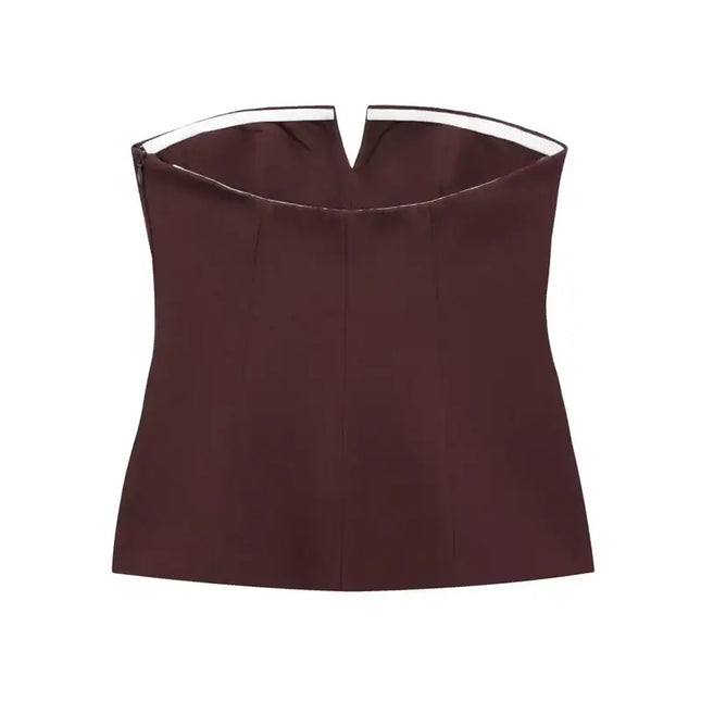 HXAO Tops For Women Strapless Off White Crop Top Woman Summer Corset Tube Tops Sexys Backless Tank Top Sleeveless Solid Tops