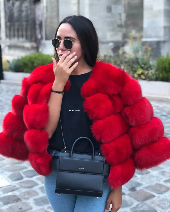 Winter Women's Cold Coat Top Fox Jackets For Women clothing Natural Real fox Fur Jacket Coats For Women Fur Jacket In Promotion