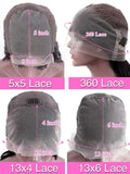 Comparison of different lace types for a wig on a mannequin head with measurements.