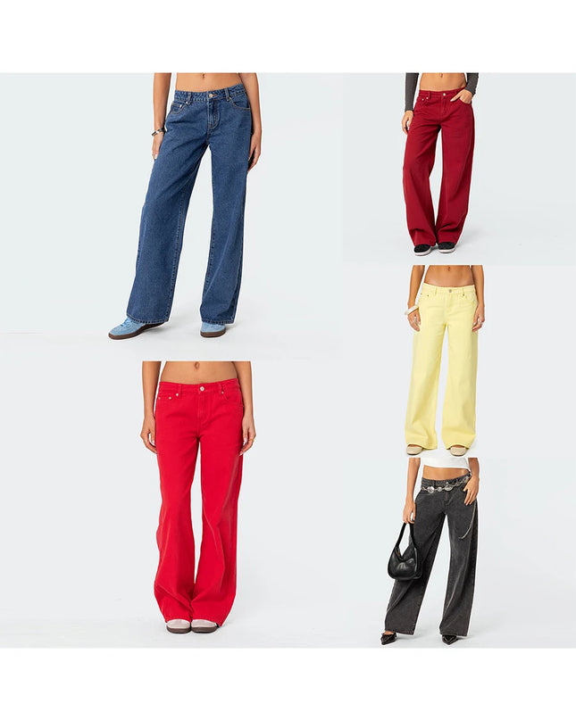 Women's Casual Loose Boyfried Wide Leg Denim Pants