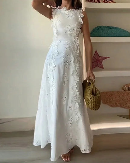 Women’s One-Shoulder Hollow Out Tassel Bodycon Maxi Dress