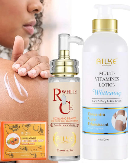 AILKE Whitening Body Lotion – Multi Vitamin Skin Brightening Set