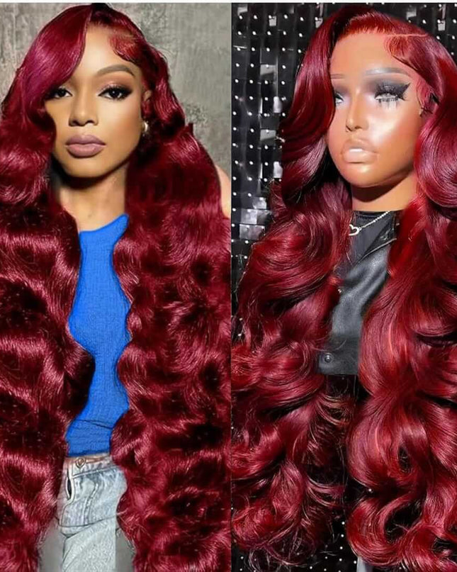 99J Burgundy Lace Front Wig – HD Hairline – Emma-Store-Shop - 30 Inch 99j Burgundy Lace Front Wigs Human Hair 13x4 HD Transparent Wine Red Burgundy Body Wave Human Hair Lace Front Wigs for Women 180 Density Pre Plcked Human Hair Lace Frontal Wig-with-Baby-Hair