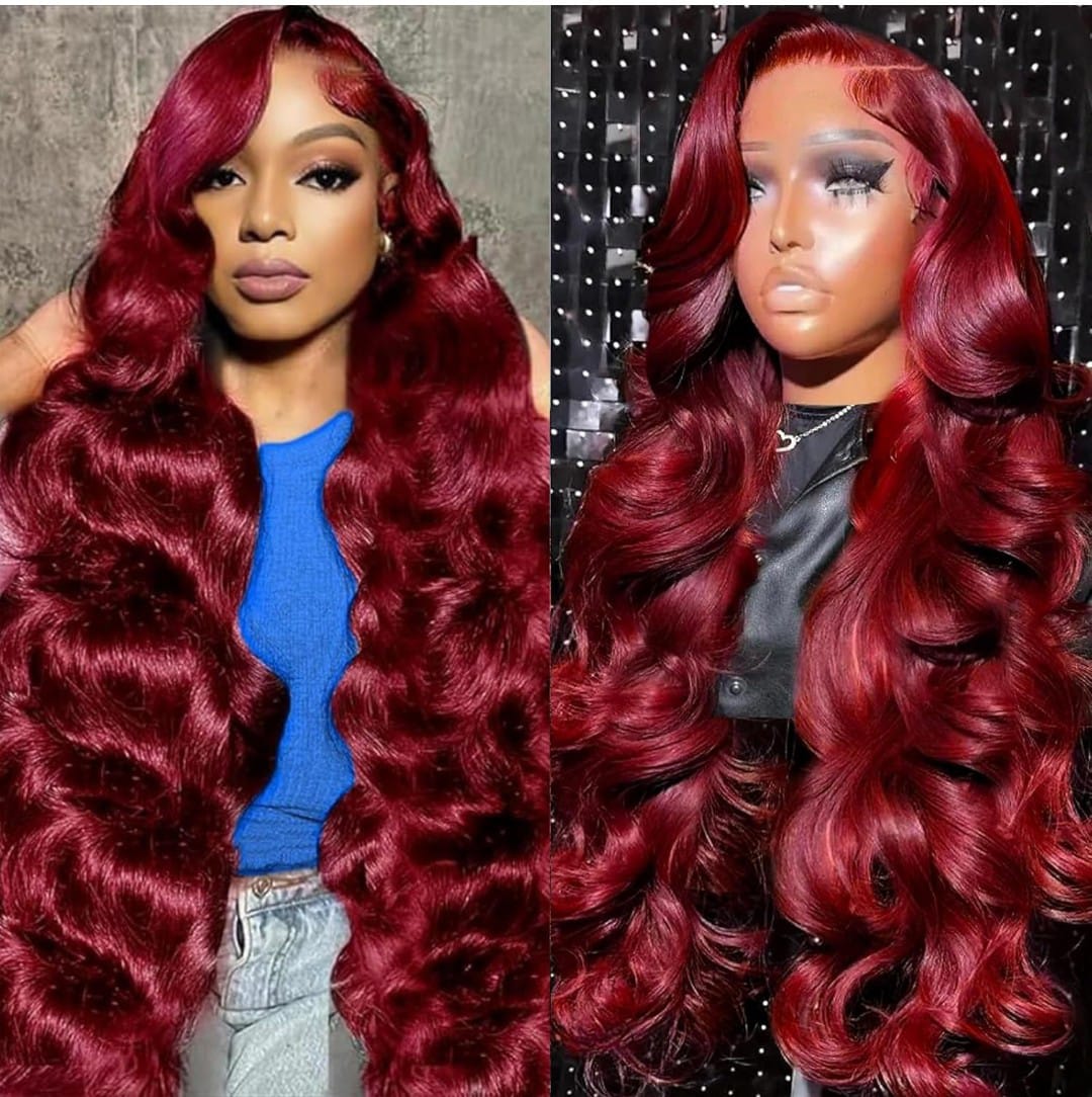 99J Burgundy Lace Front Wig – HD Hairline – Emma-Store-Shop - 30 Inch 99j Burgundy Lace Front Wigs Human Hair 13x4 HD Transparent Wine Red Burgundy Body Wave Human Hair Lace Front Wigs for Women 180 Density Pre Plcked Human Hair Lace Frontal Wig-with-Baby-Hair