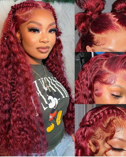 99J Burgundy Lace Front Wig – HD Hairline – Emma-Store-Shop - 30 Inch 99j Burgundy Lace Front Wigs Human Hair 13x4 HD Transparent Wine Red Burgundy Body Wave Human Hair Lace Front Wigs for Women 180 Density Pre Plcked Human Hair Lace Frontal Wig-with-Baby-Hair