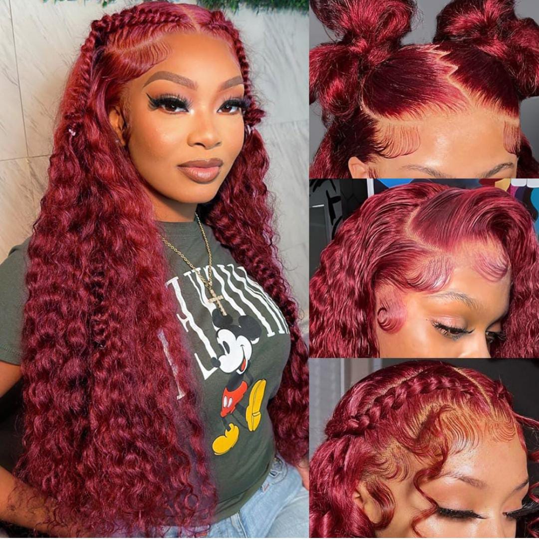 99J Burgundy Lace Front Wig – HD Hairline – Emma-Store-Shop - 30 Inch 99j Burgundy Lace Front Wigs Human Hair 13x4 HD Transparent Wine Red Burgundy Body Wave Human Hair Lace Front Wigs for Women 180 Density Pre Plcked Human Hair Lace Frontal Wig-with-Baby-Hair