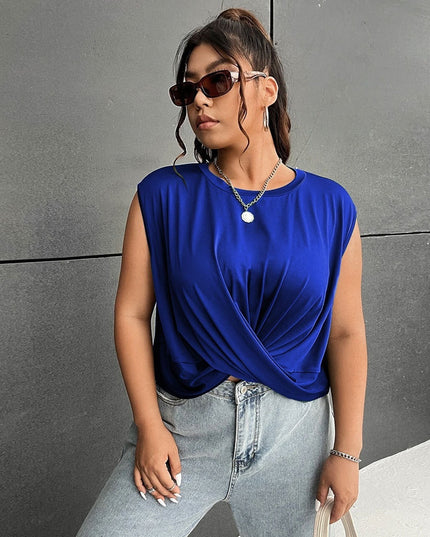 Women's Fashion Casual Style Round Neck Sleeveless Vest Top