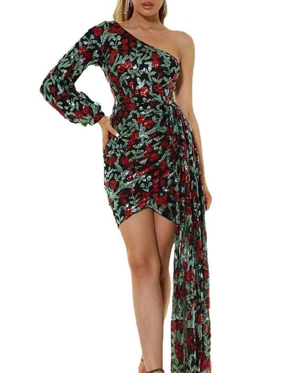 Off-shoulder Host Banquet Skirt Evening Dress