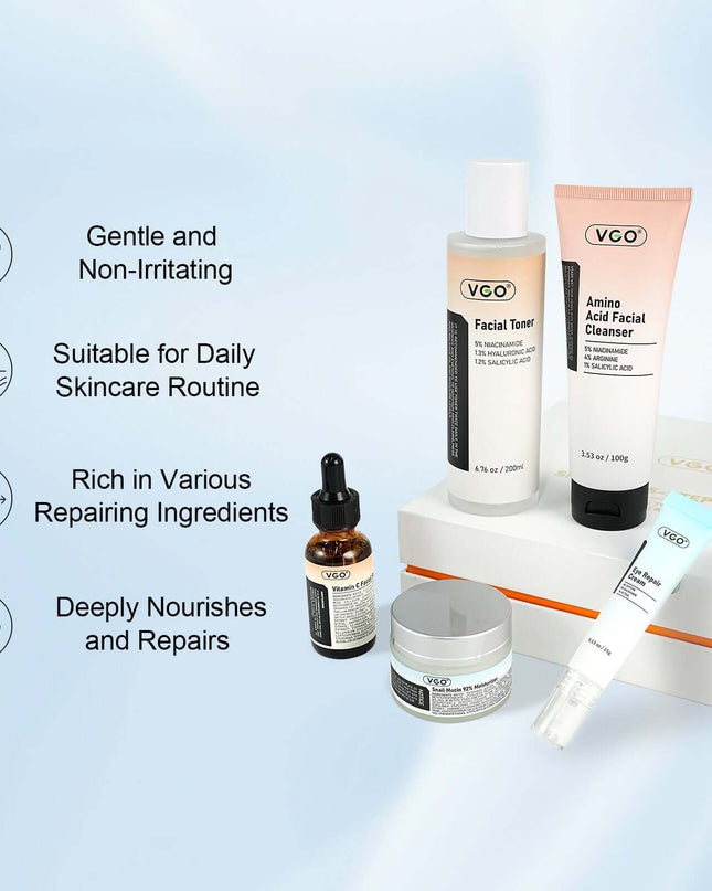 5-Step Skincare Routine: Cleanser, Toner, Serum, Cream