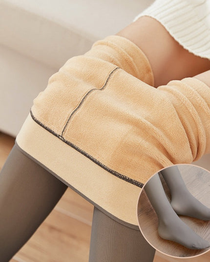 Fake Translucent Plus Size Leggings Fleece Lined Tights Fall And Winter Warm Fleece Pantyhose Women Fleece Lined Pantyhose Thermal Winter Tights