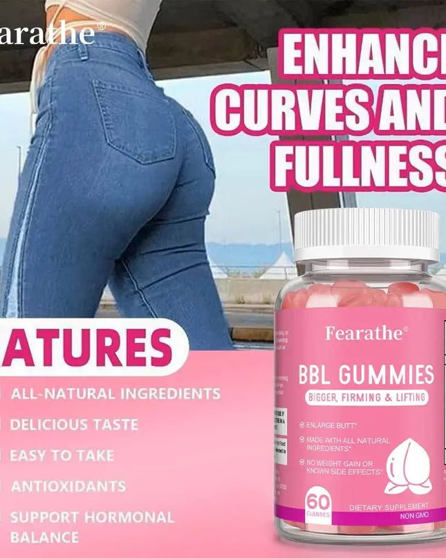 BBL Gummies - Shape Your Hips，Advanced Natural Formula for Sculpted Curves Detox Immune Support 60 Gummies - EMMA STORE SHOP