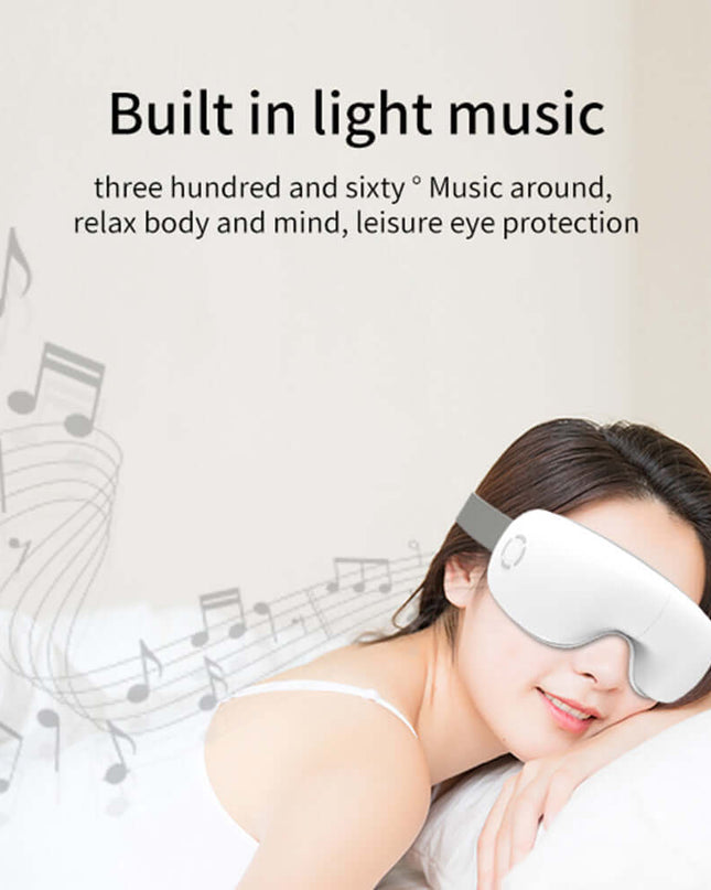 Smart Eye Care Device - Air Pressure Vibration Heat Therapy Bluetooth Music Massage Device