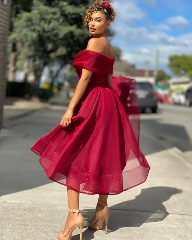 Womens Solid Casual Party Night Dress Club Off Shoulder Gown Elegant Backless Sexy Dress Birthday