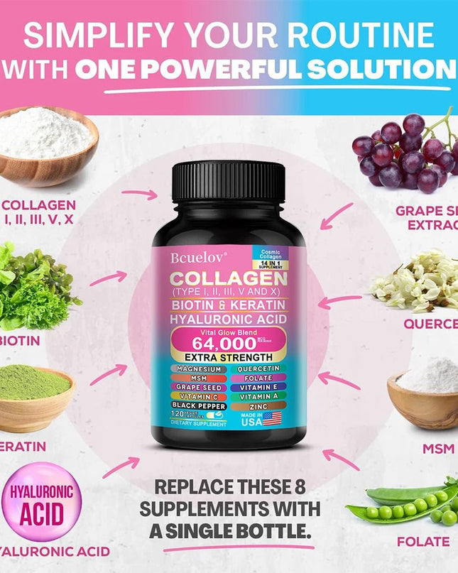Collagen Capsules Biotin Keratin Skin Care Product Booster Anti Aging Whitening. - EMMA STORE SHOP