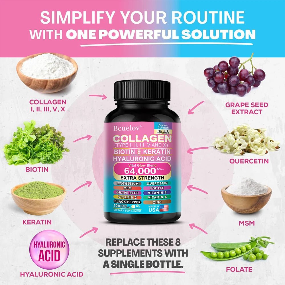 Collagen Capsules Biotin Keratin Skin Care Product Booster Anti Aging Whitening. - EMMA STORE SHOP