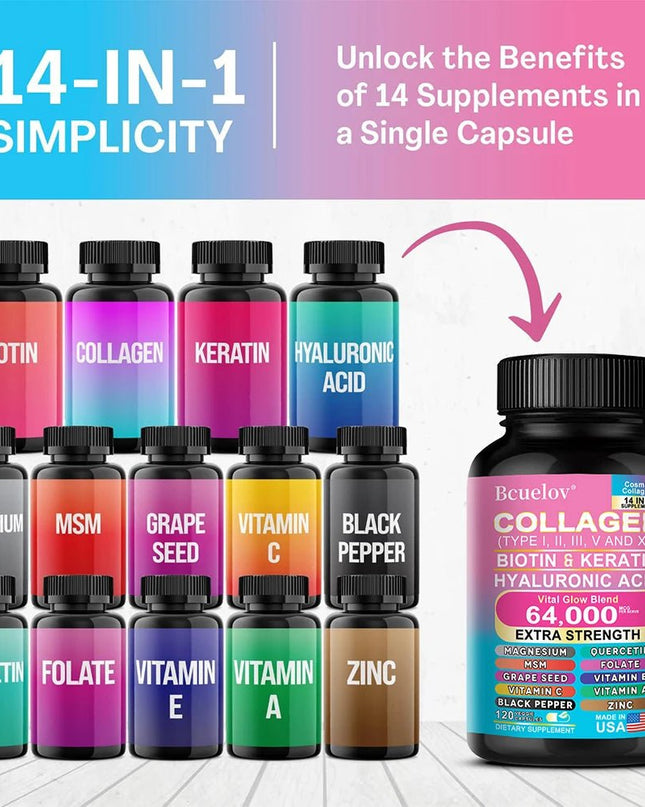 Collagen Capsules Biotin Keratin Skin Care Product Booster Anti Aging Whitening. - EMMA STORE SHOP