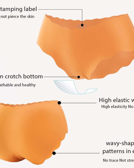 3Pcs Seamless Underwear Silk For Women Panties Lingerie Sexy