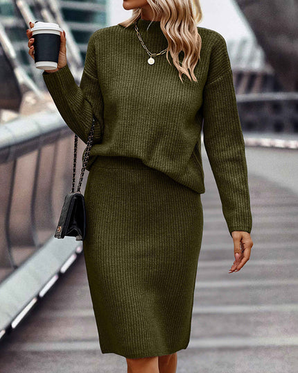 Women's Two Piece Pullover Sweater and Skirt Outfit