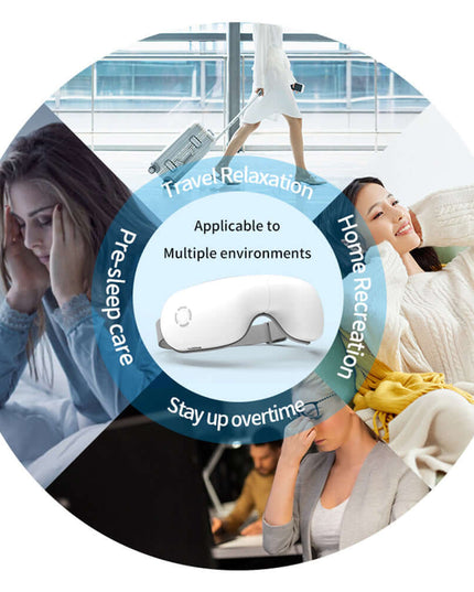 Smart Eye Care Device - Air Pressure Vibration Heat Therapy Bluetooth Music Massage Device