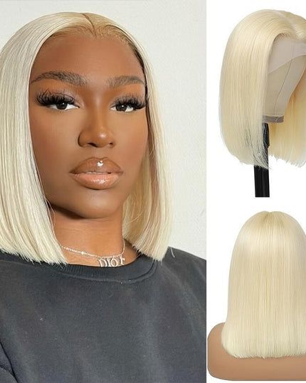 4x4 Lace Closed Non-toxic Wig, Synthetic Wig, Straight Wave Head, 10-inch Non-adhesive Lace Front Piece, Suitable For The Whole Scene.