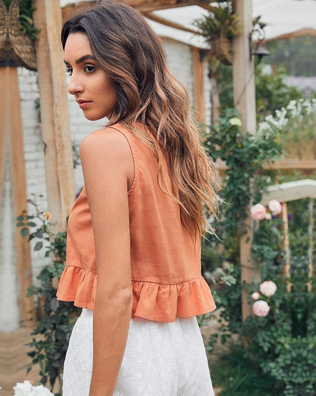 Women's Solid Color T-shirt Round Neck Versatile Pullover Top