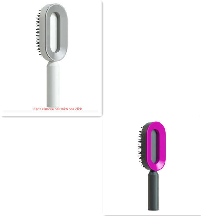 Hair removal tool with a sign indicating it can't remove hair with one click, on a white background.