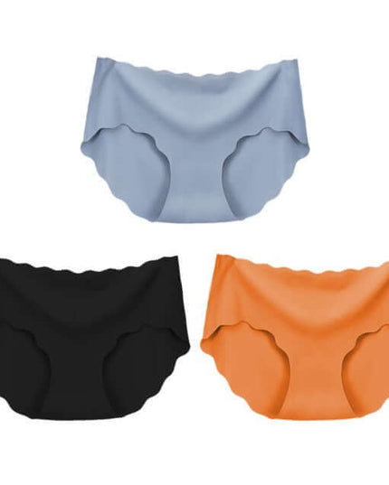 3Pcs Seamless Underwear Silk For Women Panties Lingerie Sexy