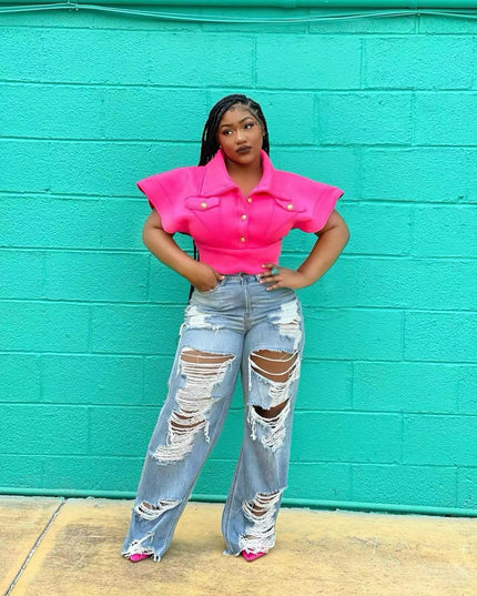 Burnt Ripped Jeans for Women - Urban Style Denim