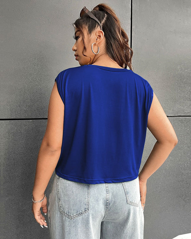 Women's Fashion Casual Style Round Neck Sleeveless Vest Top