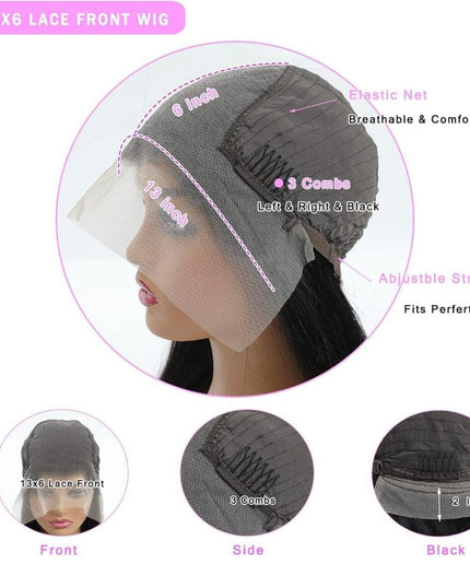 13x6 Lace Front Wigs Human Hair for Women 180 Density HD Transparent